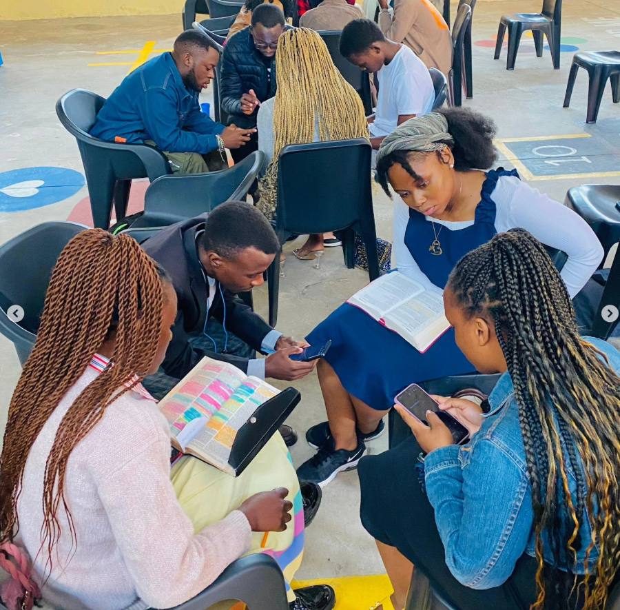 University students studying the Bible together at campus ministry